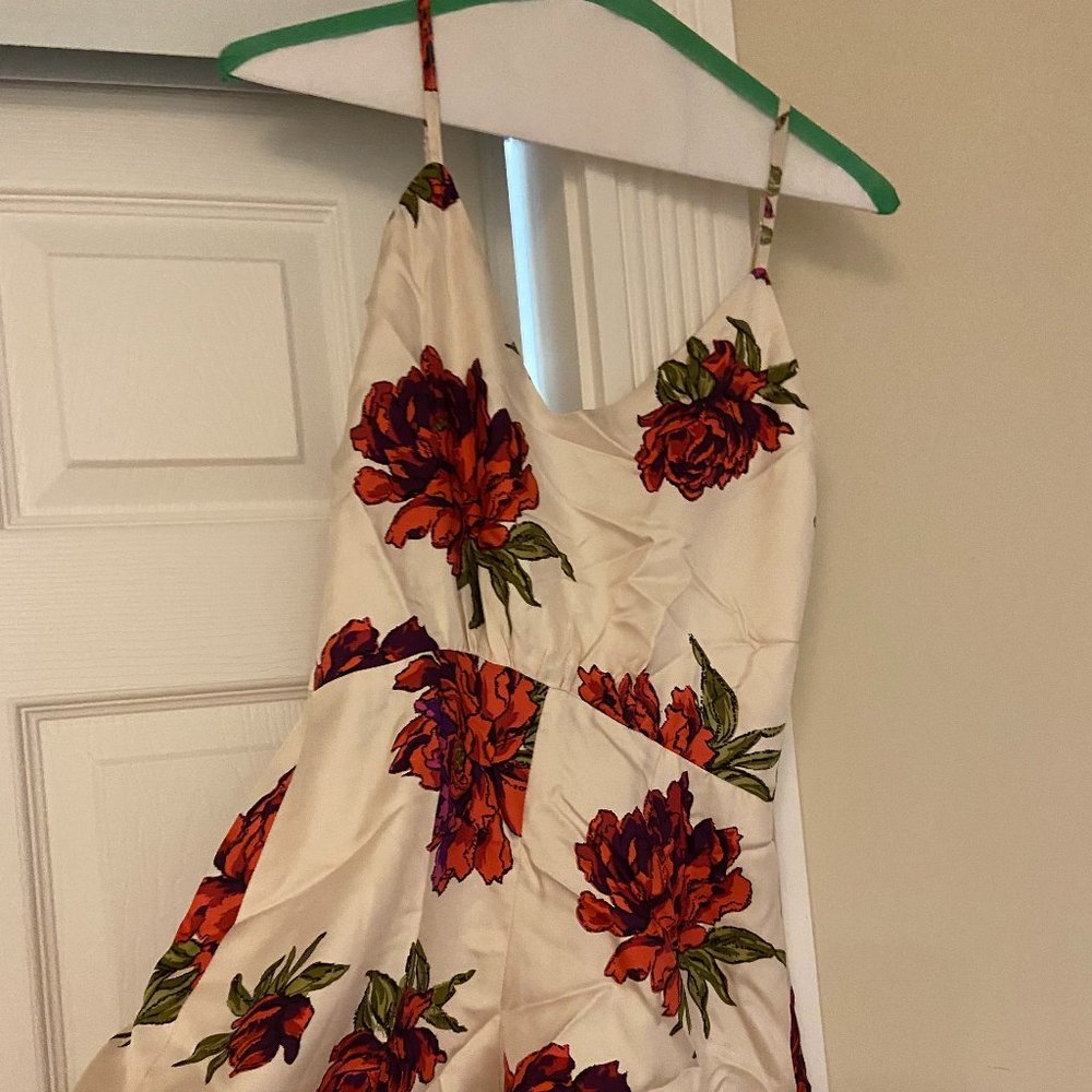 Sarah Seven red floral silk romper